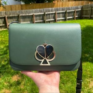 Kate Spade New York medium Nicola Twistlock bag in Deep Evergreen